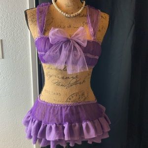 Sheer mesh lingerie set size small